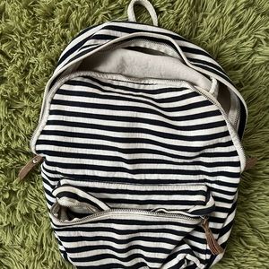 Navy blue and white striped Brandy melville backpack